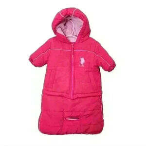 Girl Polo  Pink Snowsuit Outwear Winter Sz 0/9 Months